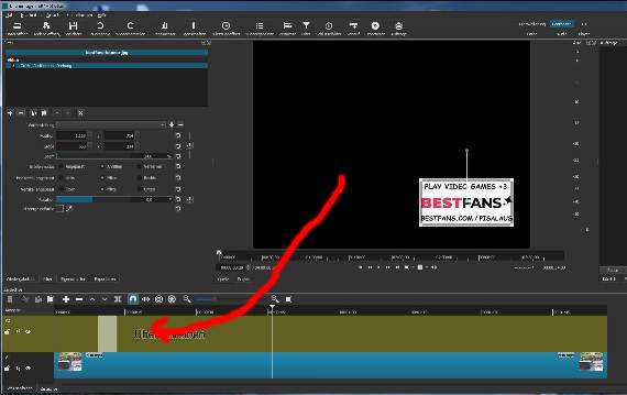 Das neue Bild in die neue Shotcut Spur ziehen.